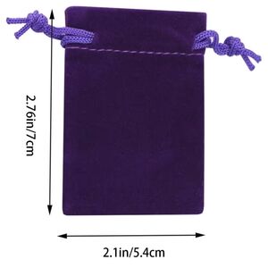 Purple Velvet Drawstring Jewelry Pouches - 10 Pack 2x2.8 Fits Earring Cards New
